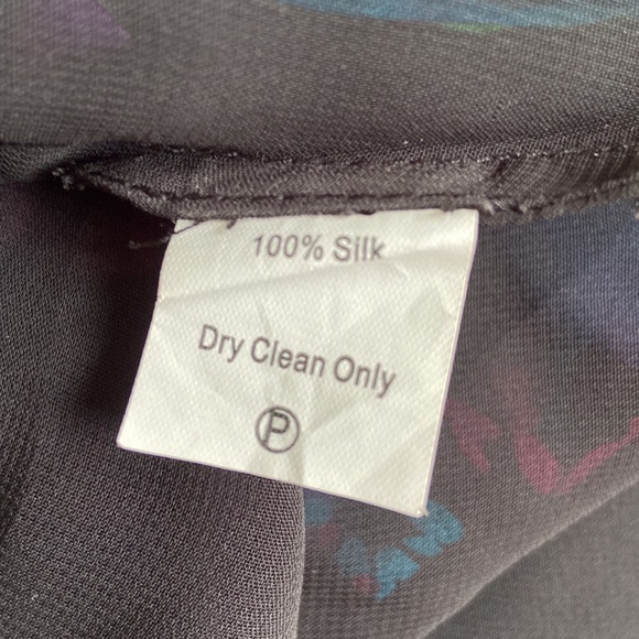 Y2K 2000s Sheike Floaty Floral 100% Silk Cocktail Dress Sz 10 - Picture 8 of 8